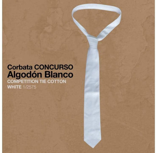 CORBATA CONCURSO ALGODÓN BLANCO - Tienda Hípica Online | D’Hispania ®