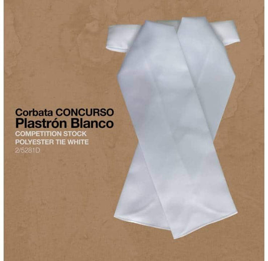 CORBATA PLASTRÓN CONCURSO BLANCO - Tienda Hípica Online | D’Hispania ®