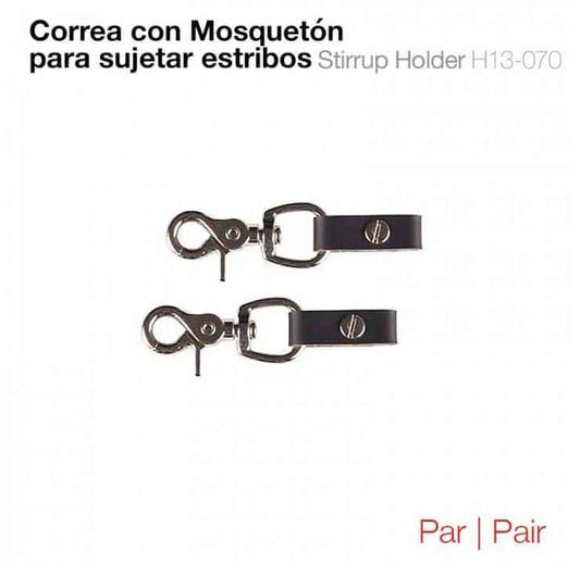 CORREA CON MOSQUETÓN PARA SUJETAR ESTRIBOS PAR - Tienda Hípica Online | D’Hispania ®