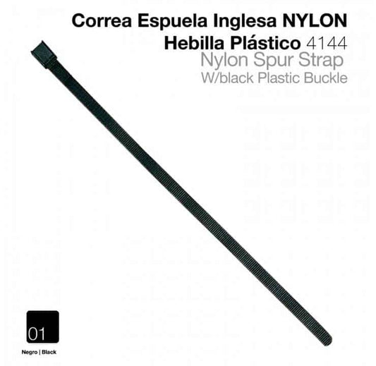 CORREA ESPUELA INGLESA NYLON HEBILLA PLÁSTICO 4144 - Tienda Hípica Online | D’Hispania ®