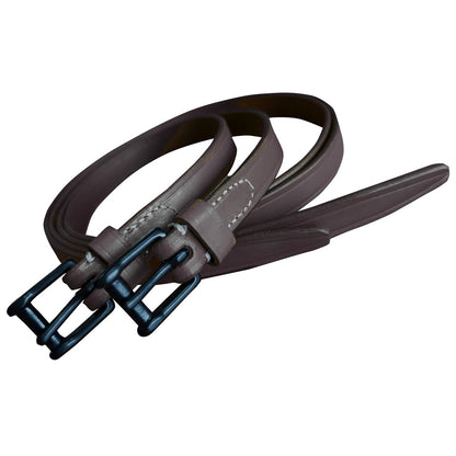 Correa vaquera de cuero Castecus con espuelas, ideal para montar a caballo, en color marrón y diseño resistente.