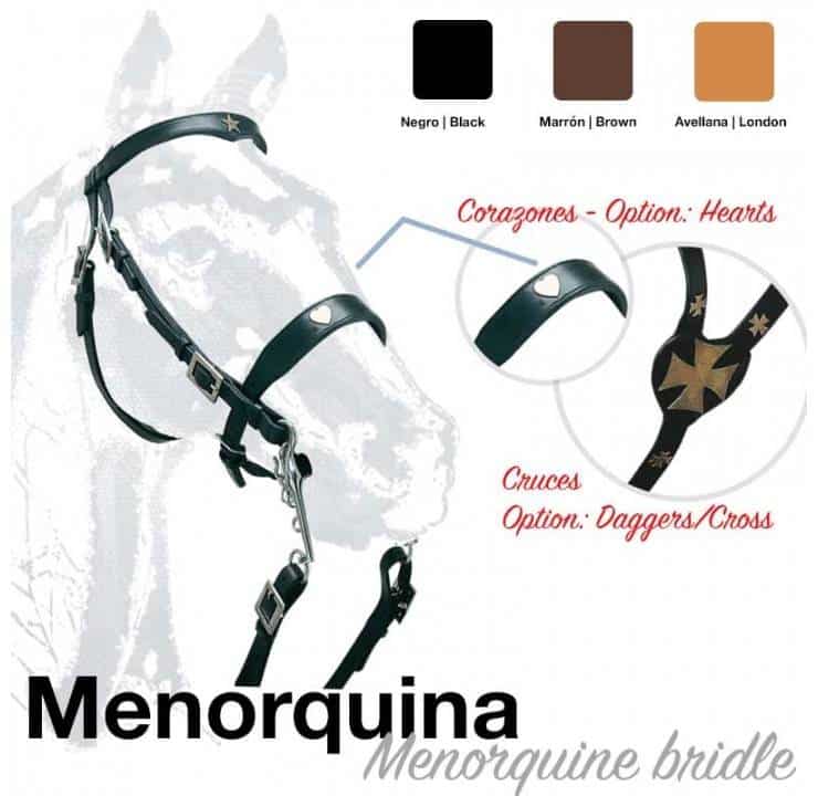 Cabezada Montar Menorquina Cruces - Cuero Frontalera Muserola Zaldi - Tienda Hípica Online | D’Hispania ®
