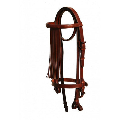 Cabezada vaquera extra sin ahogadero para caballo, de la marca Tienda Hípica D'Hispania, en color natural y diseño resistente