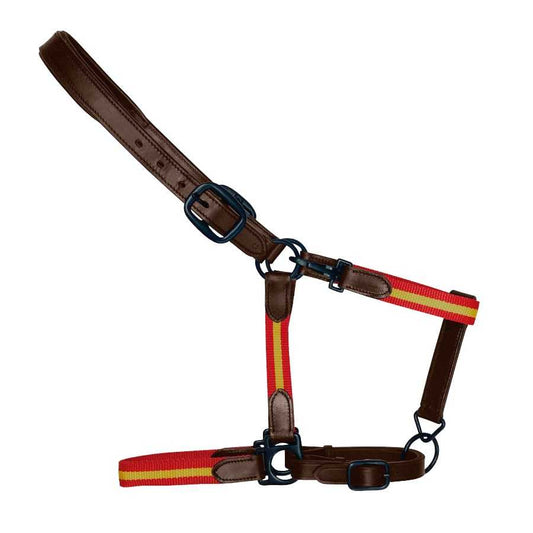 Cabezada de nylon y cuero bandera española - Tienda Hípica Online | D’Hispania ®