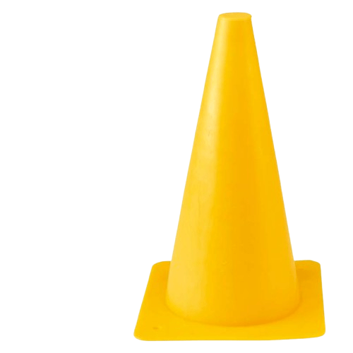Cono Entrenamiento Amarillo - Plástico Rígido Fijación Suelo - Tienda Hípica Online | D’Hispania ®