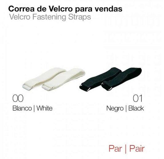 Correa Velcro Vendas Par - Sujeción Segura Blanco Negro - Tienda Hípica Online | D’Hispania ®
