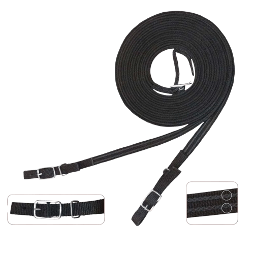 ENGANCHE RIENDAS LONA SUELTAS NEGRO - Tienda Hípica Online | D’Hispania ®