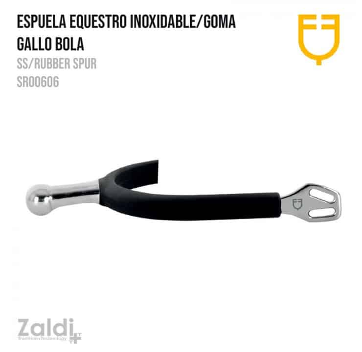 ESPUELA EQUESTRO INOX/GOMA GALLO BOLA SR00606 30mm - Tienda Hípica Online | D’Hispania ®