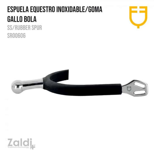 ESPUELA EQUESTRO INOX/GOMA GALLO BOLA SR00606 30mm - Tienda Hípica Online | D’Hispania ®