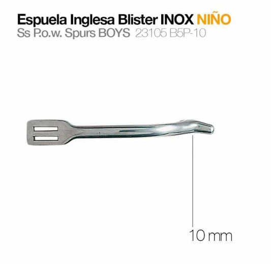 ESPUELA INGLESA BLISTER INOX NIÑO 23105 B5P-10 - Tienda Hípica Online | D’Hispania ®