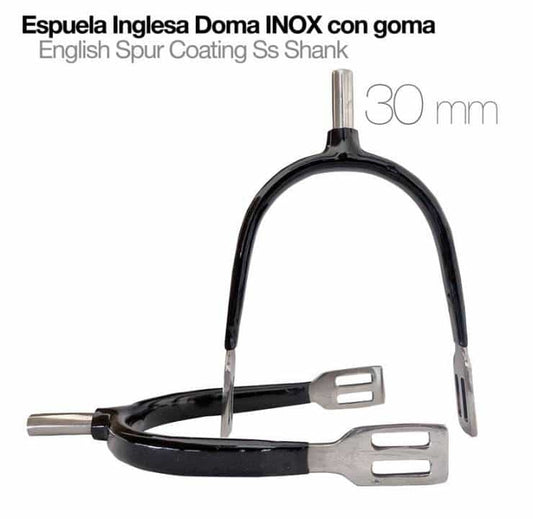 ESPUELA INGLESA DOMA INOX CON GOMA GALLO 30mm - Tienda Hípica Online | D’Hispania ®