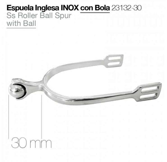 ESPUELA INGLESA INOX CON BOLA 23132-30 - Tienda Hípica Online | D’Hispania ®
