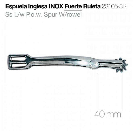ESPUELA INGLESA INOX FUERTE CON RULETA 23105-3R - Tienda Hípica Online | D’Hispania ®