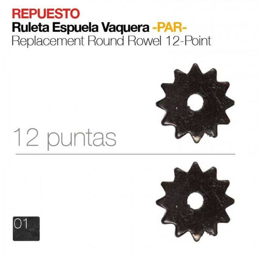 ESPUELA REPUESTO PAR RULETA VAQUERA 12 puntas - Tienda Hípica Online | D’Hispania ®