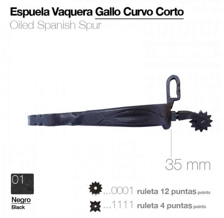 ESPUELA VAQUERA GALLO CURVO CORTO - Tienda Hípica Online | D’Hispania ®