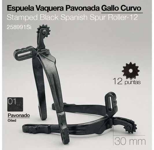 ESPUELA VAQUERA GALLO CURVO PAVONADO 258991SI - Tienda Hípica Online | D’Hispania ®