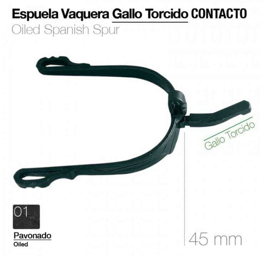 ESPUELA VAQUERA GALLO TORCIDO CONTACTO PAVONADO - Tienda Hípica Online | D’Hispania ®