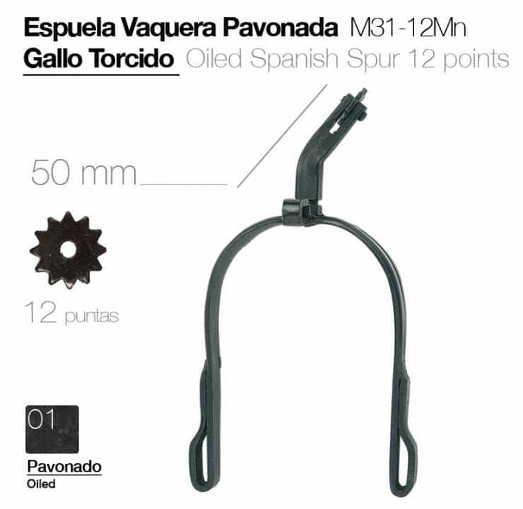 ESPUELA VAQUERA PAVONADO GALLO TORCIDO M31-12MN - Tienda Hípica Online | D’Hispania ®