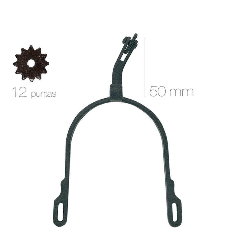 ESPUELA VAQUERA TORCIDA PAVONADA INOX 258992SMK - Tienda Hípica Online | D’Hispania ®