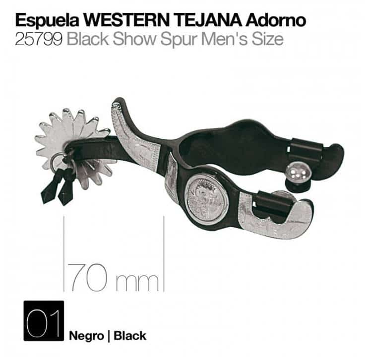 ESPUELA WESTERN TEJANA ADORNO NEGRO 25799 - Tienda Hípica Online | D’Hispania ®