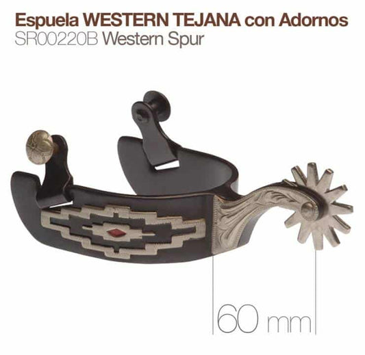 ESPUELA WESTERN TEJANA CON ADORNOS SR00220B - Tienda Hípica Online | D’Hispania ®