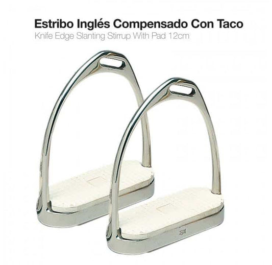ESTRIBO INGLÉS INOX COMPENSADO CON TACO 22117 12cm - Tienda Hípica Online | D’Hispania ®