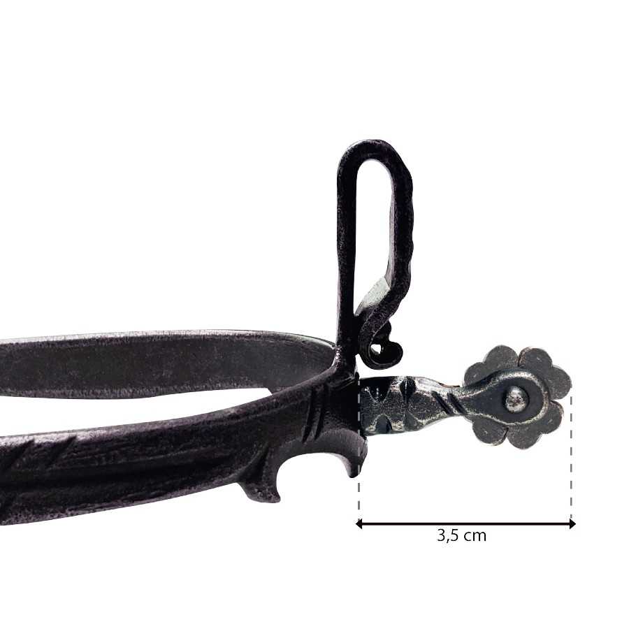 Espuela vaquera de fragua gallo recto ruleta trébol - Tienda Hípica Online | D’Hispania ®