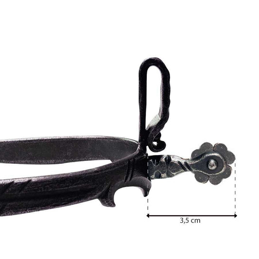 Espuela vaquera de fragua gallo recto ruleta trébol - Tienda Hípica Online | D’Hispania ®