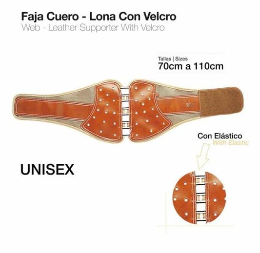 FAJA CUERO LONA Nº750 CON VELCRO - Tienda Hípica Online | D’Hispania ®