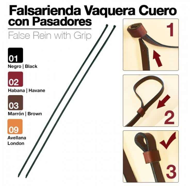 FALSARIENDA VAQUERA CUERO CON PASADORES - Tienda Hípica Online | D’Hispania ®