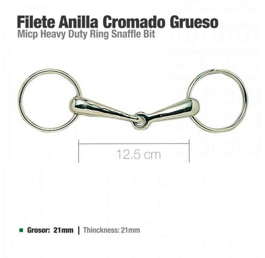 FILETE ANILLA CROMADO GRUESO 21522 12.5cm - Tienda Hípica Online | D’Hispania ®