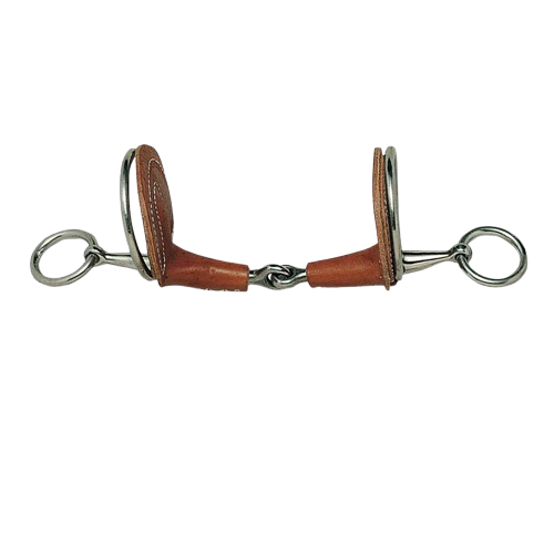 FILETE ANILLA DOBLE CUERO 214001-50+L 12.5cm - Tienda Hípica Online | D’Hispania ®