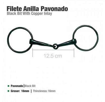 FILETE ANILLA PAVONADO 25216U1 12.5cm - Tienda Hípica Online | D’Hispania ®
