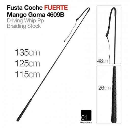 FUSTA COCHE FUERTE MANGO GOMA 4609B NEGRO - Tienda Hípica Online | D’Hispania ®