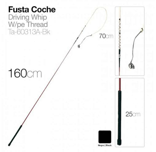 FUSTA COCHE TF TA-60313A NEGRO 160cm - Tienda Hípica Online | D’Hispania ®