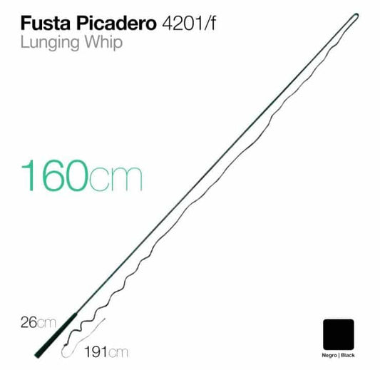 FUSTA PICADERO 4201/F NEGRO 160cm - Tienda Hípica Online | D’Hispania ®