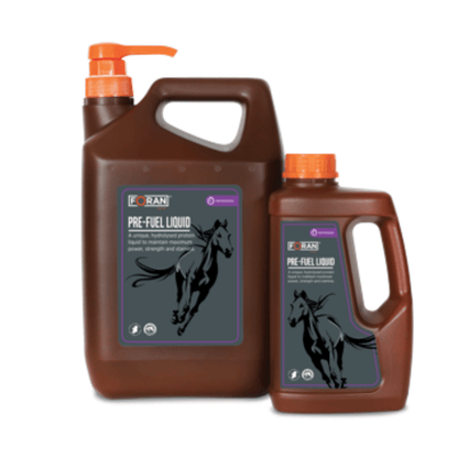 Líquido pre-combustible Foran Pre-Fuel 1L, suplemento energético con vitaminas B y E, de la marca Tienda Hípica D'Hispania.
