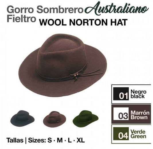 GORRO SOMBRERO AUSTRALIANO FIELTRO 8001 - Tienda Hípica Online | D’Hispania ®