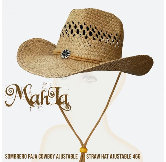 GORRO SOMBRERO PAJA COWBOY MAHLA Nº466 AJUSTABLE - Tienda Hípica Online | D’Hispania ®