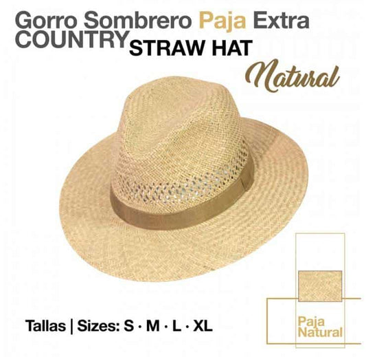 GORRO SOMBRERO PAJA EXTRA COUNTRY NATURAL - Tienda Hípica Online | D’Hispania ®
