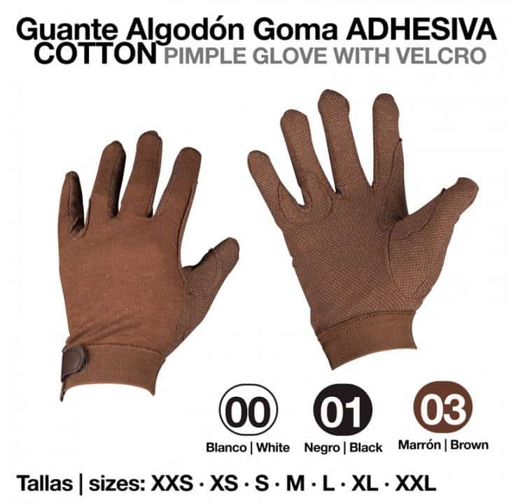 GUANTE ALGODÓN VELCRO GOMA ADHESIVA - Tienda Hípica Online | D’Hispania ®