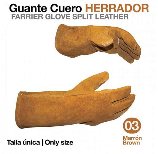 GUANTE CUERO HERRADOR Z95 MARRÓN - Tienda Hípica Online | D’Hispania ®