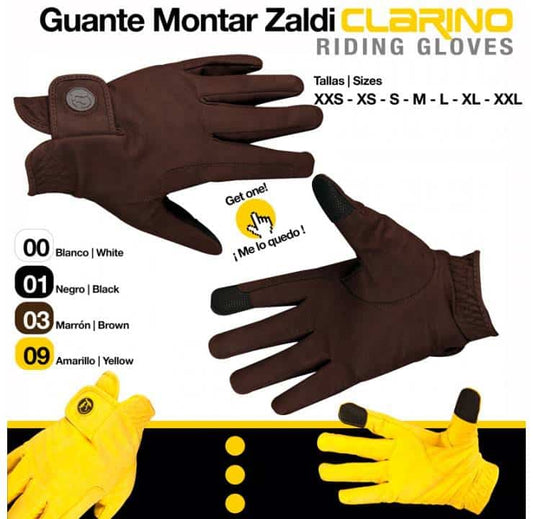 GUANTE MONTAR CLARINO GL001390 - Agarre Perfecto - Tienda Hípica Online | D’Hispania ®