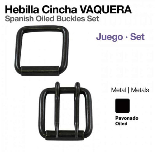 HEBILLA CINCHA VAQUERA PAVONADO JUEGO - Tienda Hípica Online | D’Hispania ®