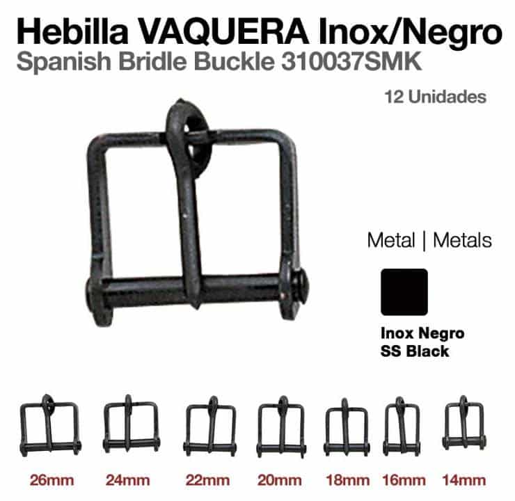 HEBILLA VAQUERA INOX NEGRO 310037SMK 12uds - Tienda Hípica Online | D’Hispania ®