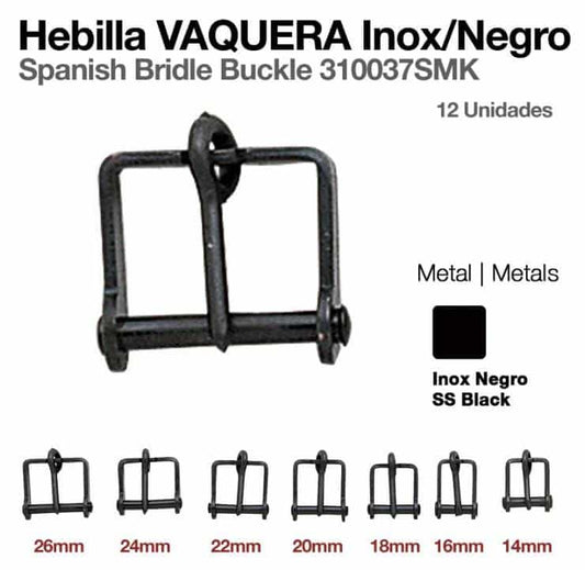 HEBILLA VAQUERA INOX NEGRO 310037SMK 12uds - Tienda Hípica Online | D’Hispania ®