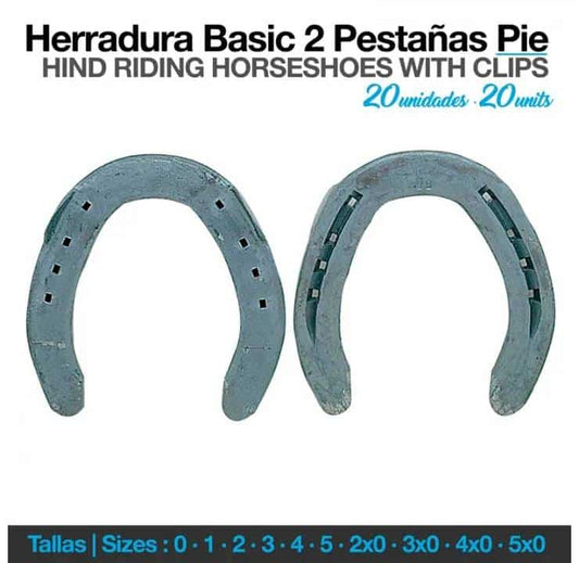 Herradura Basic 2 Pestañas Pie 20uds - Hierro 8mm Holanda 10 Tallas - Tienda Hípica Online | D’Hispania ®