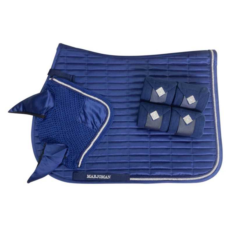 JUEGO DE MANTILLA CON BRILLANTES + OREJERAS + VENDAS - Tienda Hípica Online | D’Hispania ®