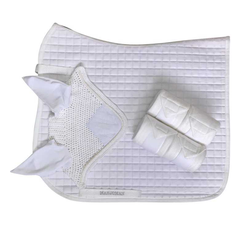 JUEGO DE MANTILLA DE DOMA + OREJERAS + VENDAS - Tienda Hípica Online | D’Hispania ®