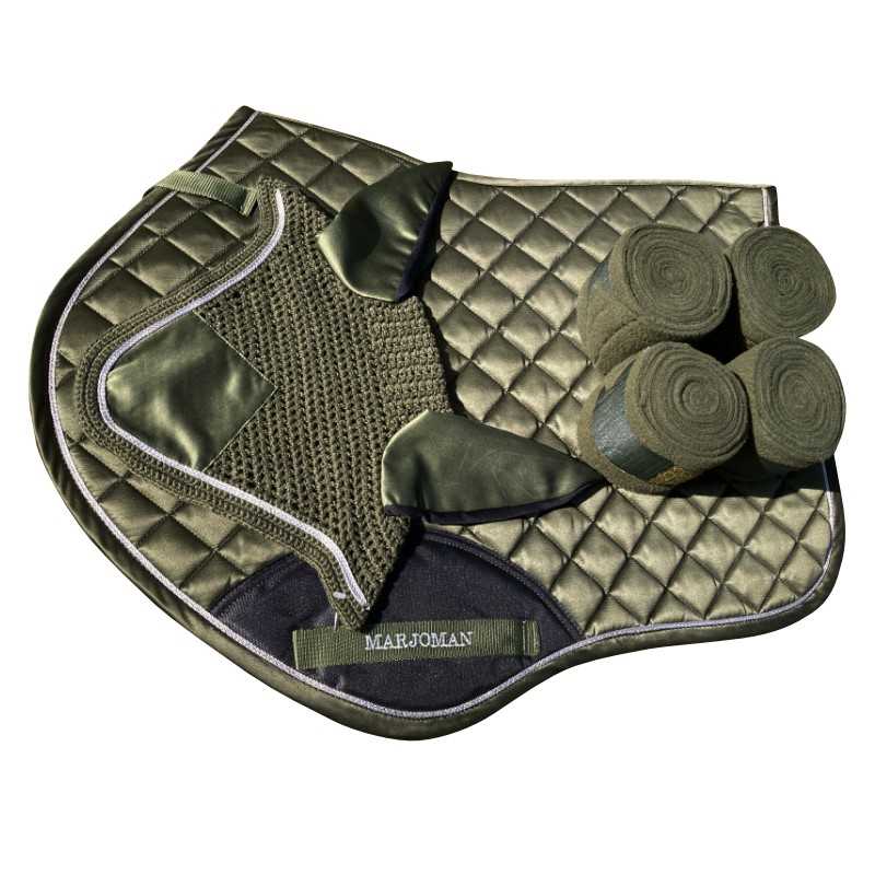 JUEGO DE MANTILLA DE SALTO + OREJERAS + VENDAS - Tienda Hípica Online | D’Hispania ®